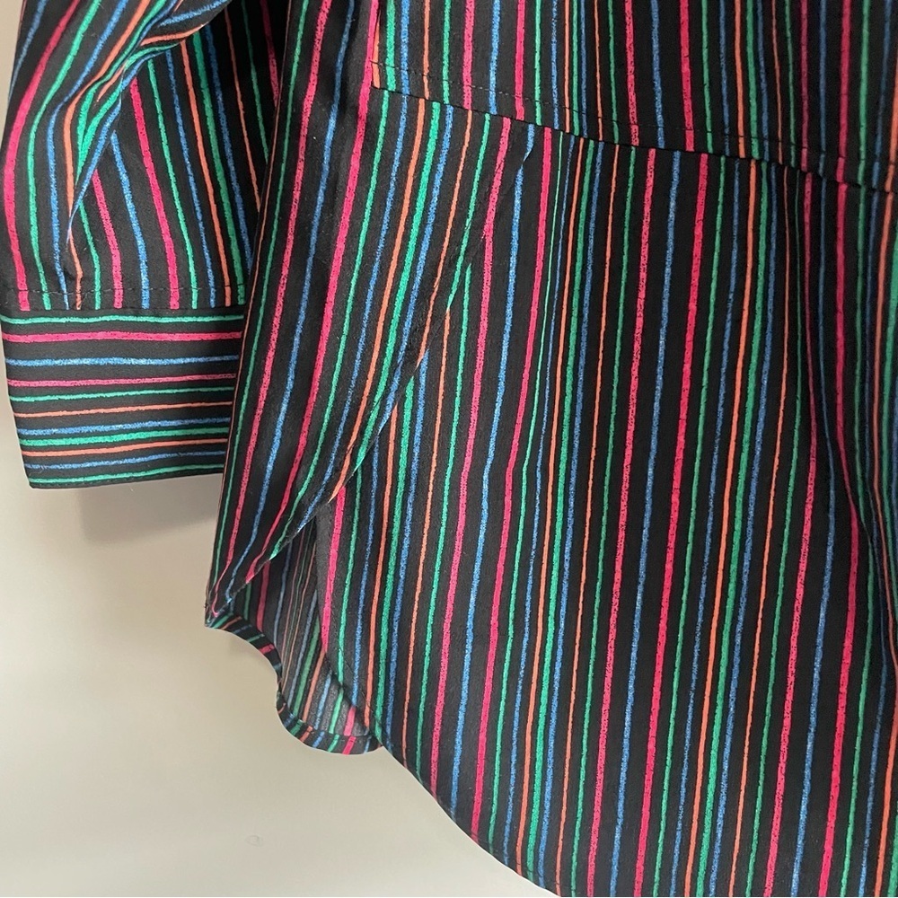 Paige Investments Striped Collared Shirt Petite Large - Picture 7 of 8